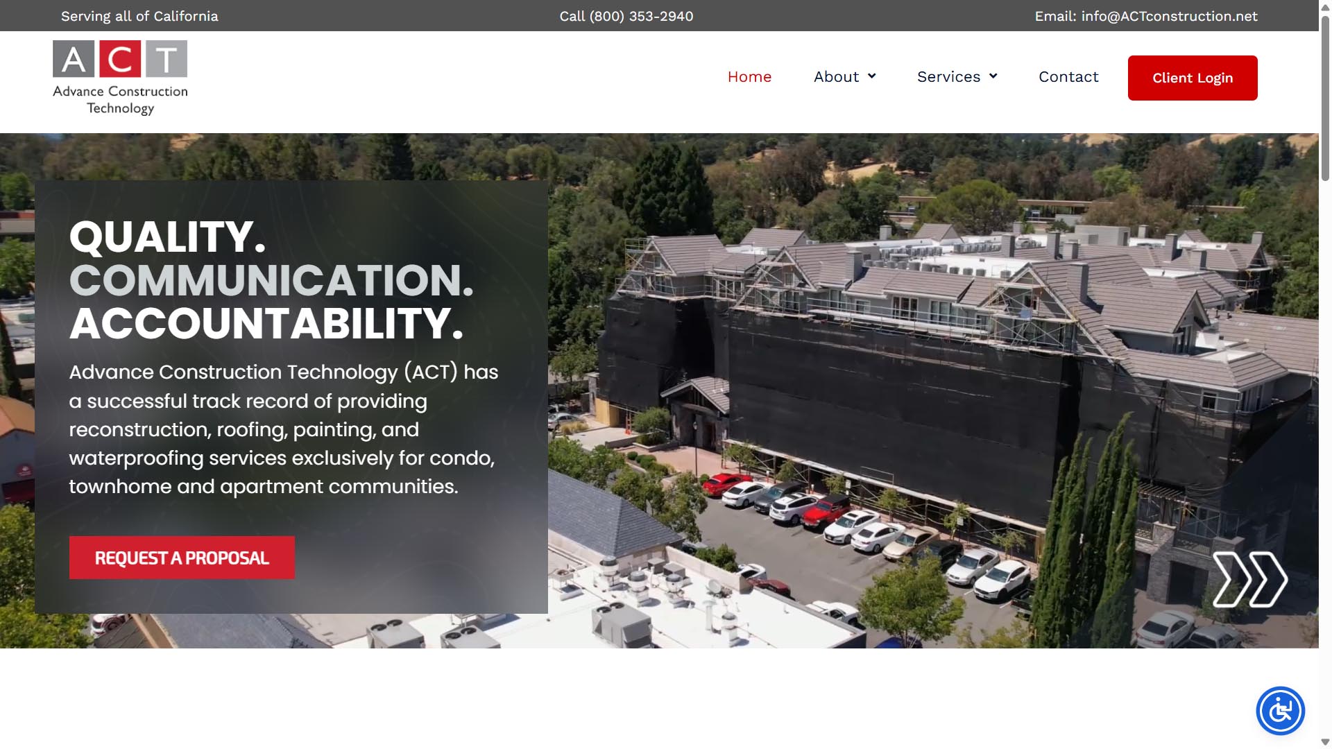 ACT Construction, Fremont-CA, Website Redesign